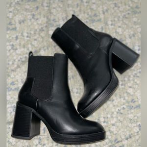 Public Desire Wide Fit Chunky Heeled Ankle Boot